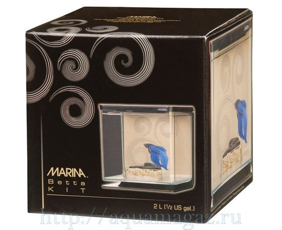 Аквариум Marina Betta Kit Zen, 2л, черный