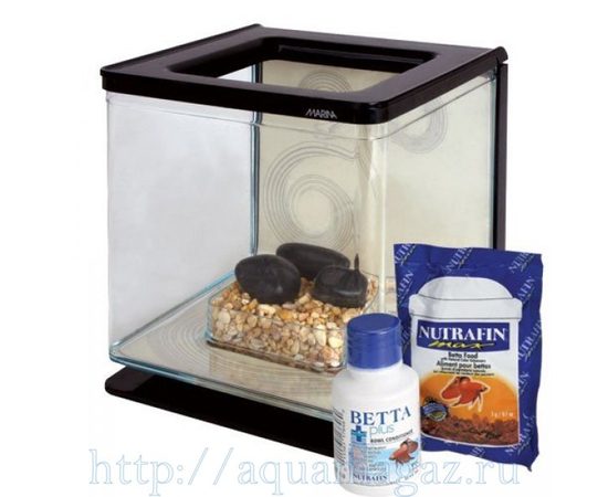 Аквариум Marina Betta Kit Zen, 2л, черный
