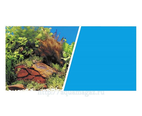 Фон Растения на камнях/Голубой 30см 7.5 м