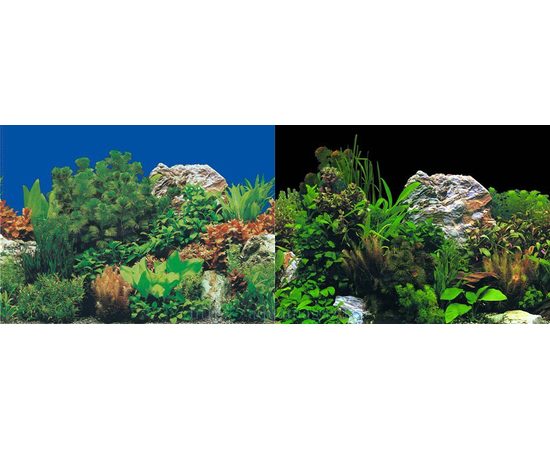 Фон двухсторонний 30см. Растительный с камнями (синий)/ Растительный с камнем (черный)