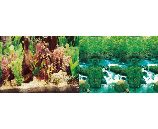 Фон двухсторонний 30см. Растительный с корягой  / Водопад Фон двухсторонний 30см. Растительный с корягой  / Водопад