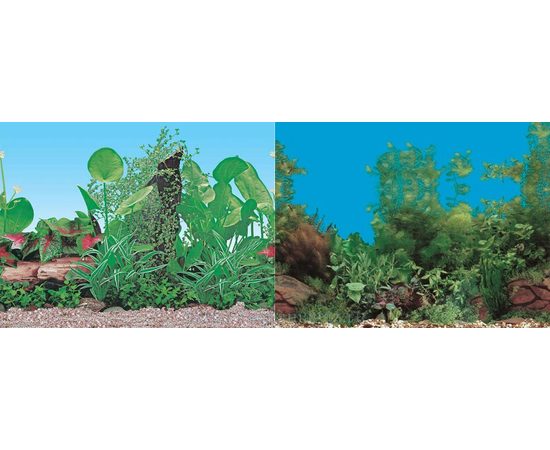 Фон двухсторонний 50см. Растительный (синий) / Растительный с камнем (синий)