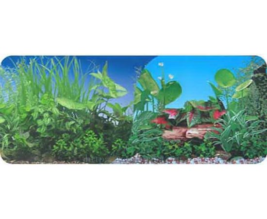 Фон двухсторонний 60см. Растительный (синий) / Растительный нимфея (синий)