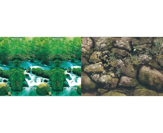 Фон двухсторонний 50см. Водопад / Камни