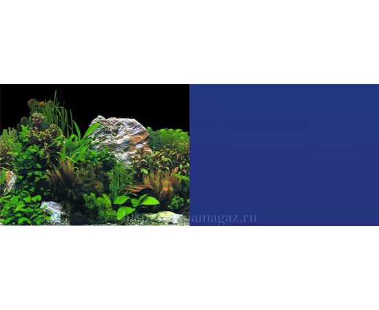 Фон двухсторонний 60см. Растительный с камнем (черный) / Темно-синий (однотонный)