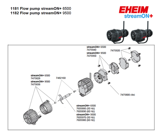 Помпа перемешивающая EHEIM streamON + 9500л/ч, 12Вт для аквариумов от 350 до 500 л