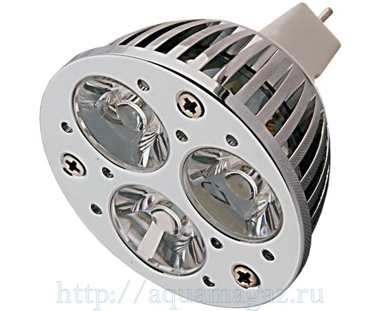 Лампа LED aquasunspot 3 16000К цоколь MR16, 12Вольт/3 Ватт