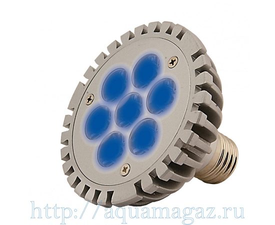 Лампа LED aquasunspot 12 Actinic синий , цоколь Е 27, 230В/12 Ватт