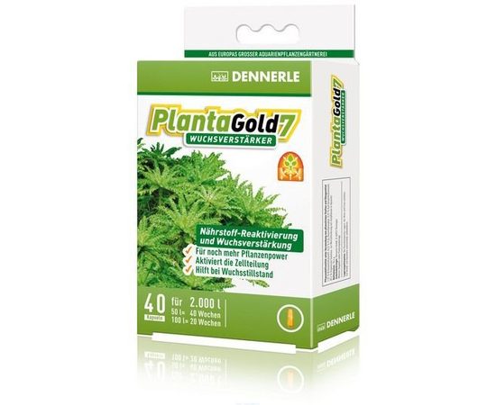 Dennerle Planta Gold 7 - Стимулятор роста для всех аквариумных растений в капсулах, 40 шт. на 2000 л