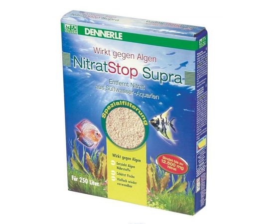 Наполнитель специальной фильтрации Dennerle NitratStop Supra для удаления нитратов из аквариумов с пресной водой, 250 мл.