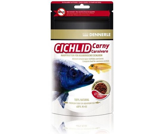 Основной корм в форме гранул для плотоядных цихлид Dennerle Cichlid Carny, 250 мл