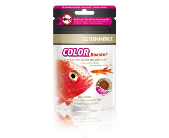 Основной корм в форме гранул для усиления окраски аквариумных рыб Dennerle Color Booster, 100 мл