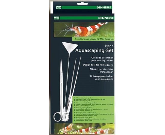 Комплект инструментов из нержавеющей стали для работы в мини-аквариумах Dennerle Nano Aquascaping-Set
