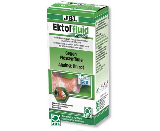 Препарат против плавниковой гнили и других внешних бактериальных заболеваний JBL Ektol fluid Plus 250, 100 мл