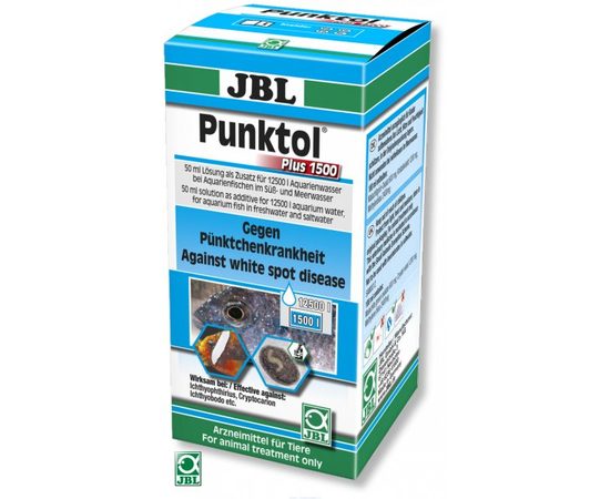 Препарат против ихтиофтириоза и других эктопаразитов, 50 мл на 12500 л воды JBL Punktol Plus 1500