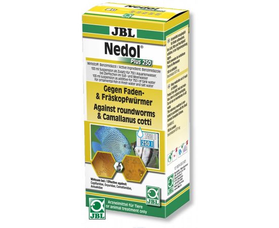 Препарат против камалланид и других круглых червей, 100 мл на 750 л воды JBL Nedol Plus 250, 100 мл
