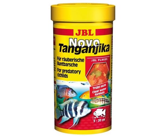 Корм в форме хлопьев из рыбы и планктонных животных для хищных цихлид из озер Малави и Таньгаика JBL NovoTanganjika, 250 мл 43