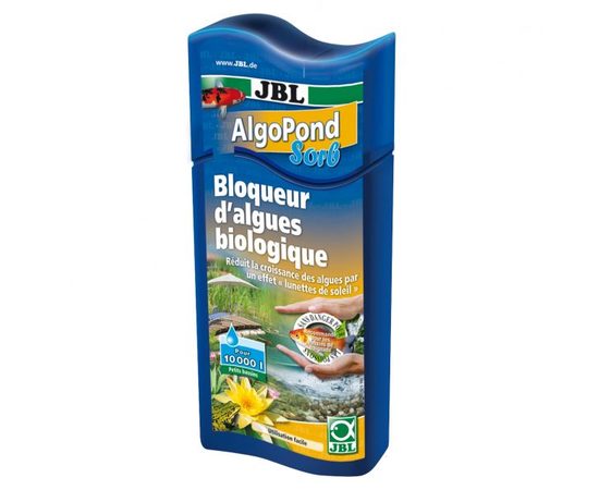 Препарат для блокирования роста водорослей в садовом пруду, использующий эффект солнцезащитных очков JBL AlgoPond Sorb, 500 мл