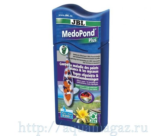 Препарат для борьбы с бактериальными и грибковыми инфекциями прудовых рыб, 250 мл на 5 000 литров воды JBL MedoPond Plus 250 мл