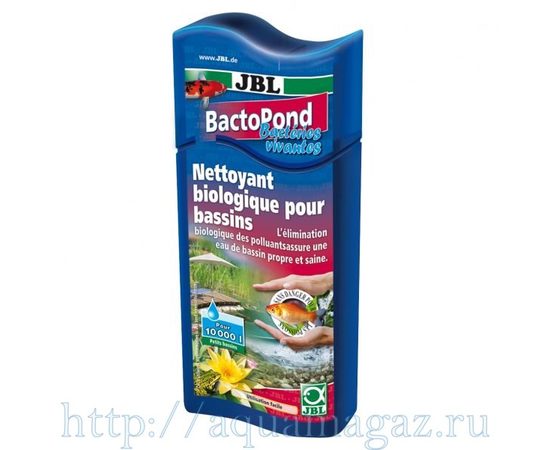 Препарат, содержащий высококонцентрированный раствор бактерий для биологической самоочистки прудовой воды JBL BactoPond, 500 мл