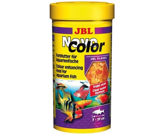 Основной корм в форме хлопьев для особенно яркой окраски рыб JBL NovoColor, 250 мл 40 г