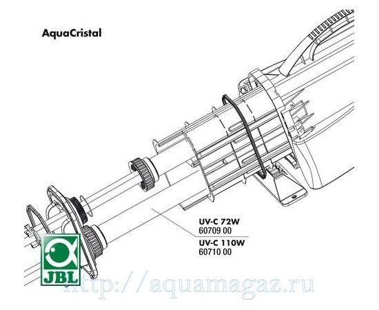 Кварцевая колба для УФ-стерилизатора  JBL AquaCristal UV-C 72 W JBL UV-C 72 W fused silica insert Кварцевая колба для УФ-стерилизатора  JBL AquaCristal UV-C 72 W JBL UV-C 72 W fused silica insert