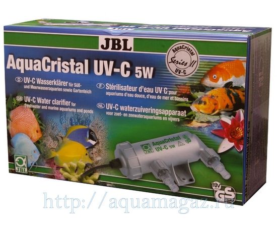 Ультрафиолетовый стерилизатор воды для аквариумов с пресной и морской водой и прудов JBL  JBL AquaCristal UV-C SERIES II 5 Вт