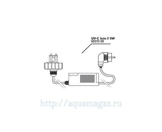 Крышка корпуса с цоколем лампы в комплекте с блоком питания для UV-C стерилизатора JBL lid+electronic ballast, 5 Вт