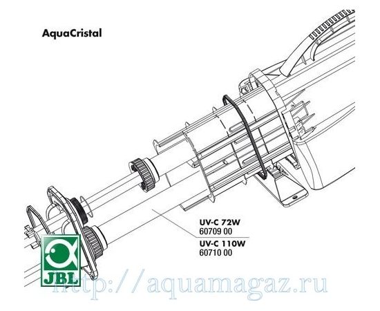 Кварцевая колба для УФ-стерилизатора  JBL AquaCristal UV-C 72 W JBL UV-C 72 W fused silica insert Кварцевая колба для УФ-стерилизатора  JBL AquaCristal UV-C 72 W JBL UV-C 72 W fused silica insert