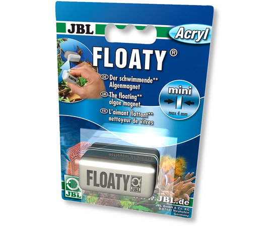 Плавающий магнитный скребок для акрила и стекла толщиной до 4 мм. JBL Floaty Mini Acryl + Glas
